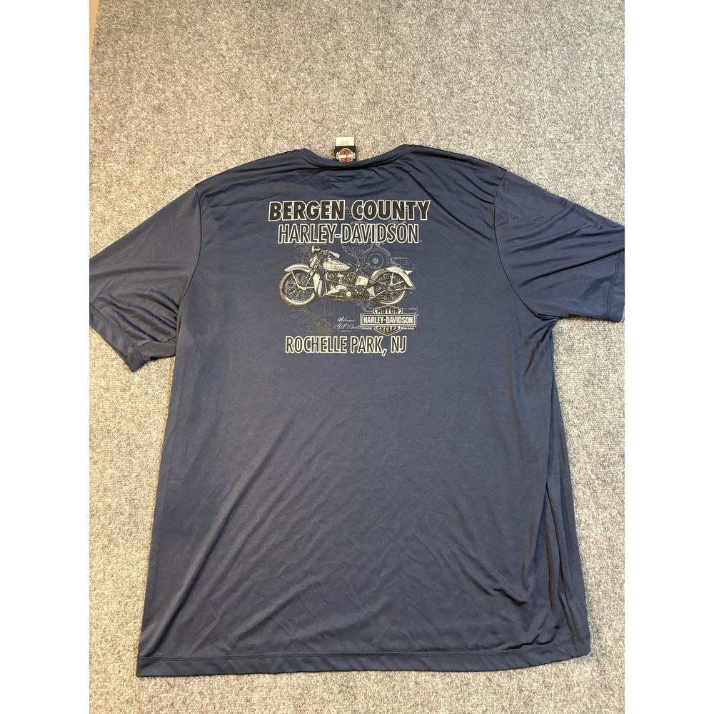 Harley-Davidson Shirt Mens 3XL Blue Bergen County Rochelle Park NJ Graphic Tee